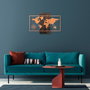 Wallity World Map With Compass - Cobre y Nogal